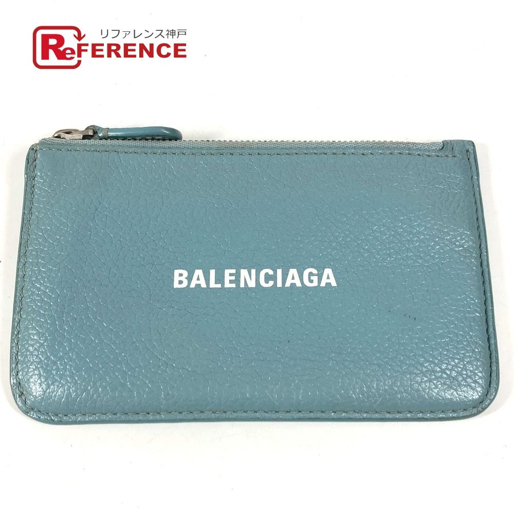 BALENCIAGA バレンシアガ コインケース フラグメントケース 637130 レザー ブルー