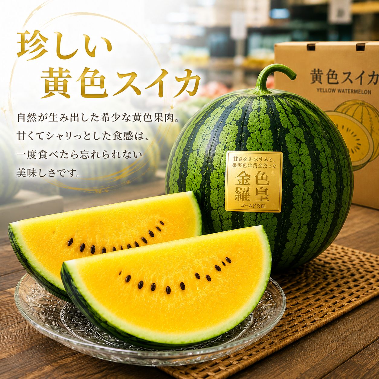 熊本県産】希少な黄色スイカ「金色羅王」約10kg - メルカリ