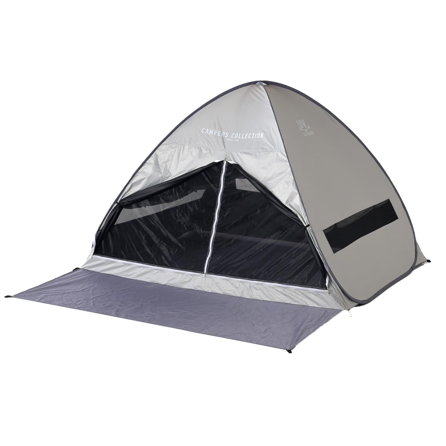 【新品】[キャンパーズコレクション 山善] ワンタッチテント フルクローズ 遮光率99.99％以上 ブラックコーティング 幅200×奥行150×高さ130cm エクルベージュ SCOS-6SUV(EB) d7afd517