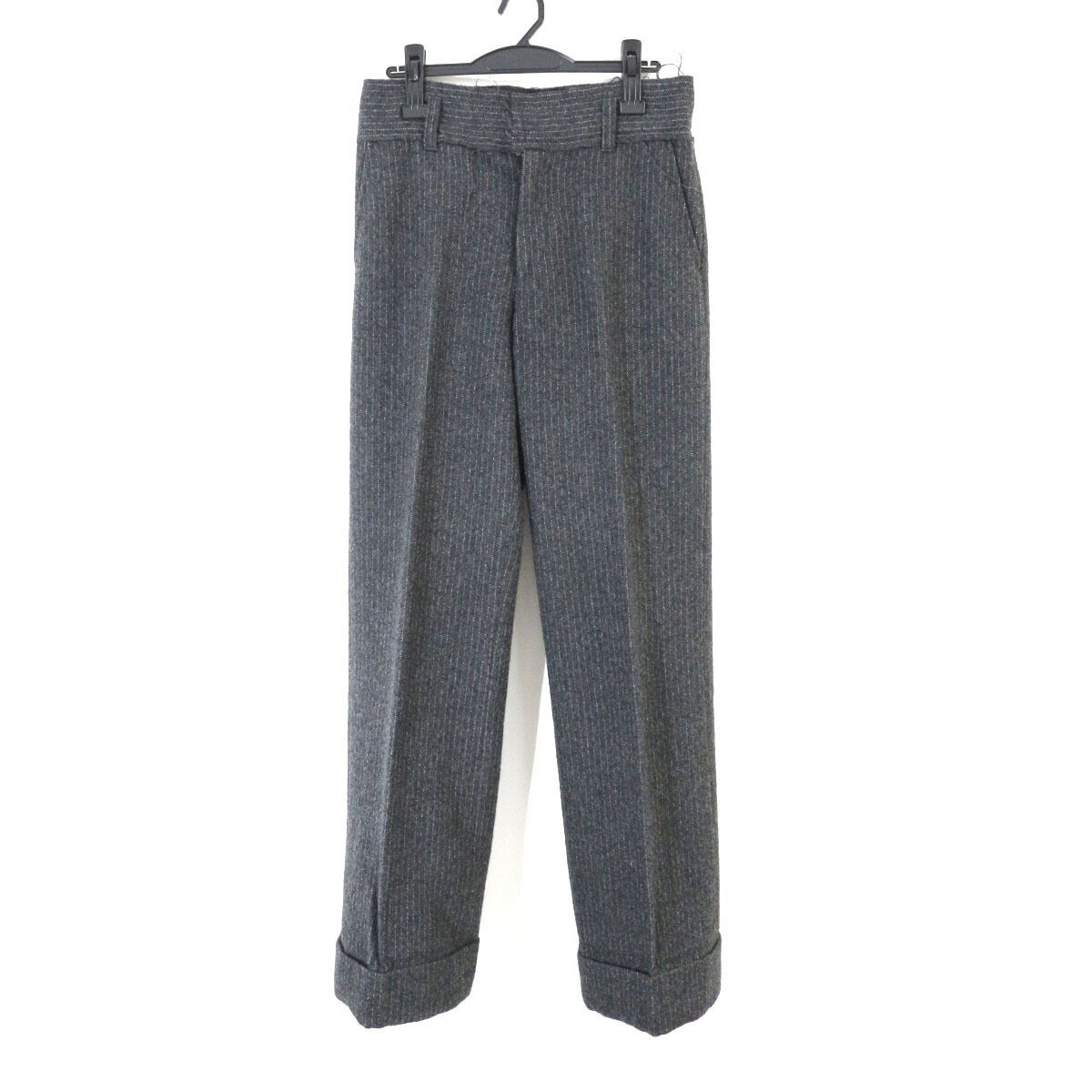 JUNYA WATANABE COMME des GARCONS ジュンヤワタナベ コムデギャルソン 2003AW ウール縮絨チョークストライプスラックスパンツ M AD2003 JK-P018