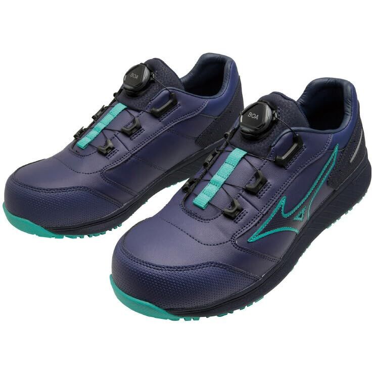 新品 [資材プラス] ミズノ mizuno 安全靴 ALMIGHTY SU 51L BOA 【F1GA2317】 27：ブルー×ネイビー×Eグリーン 28.0cm