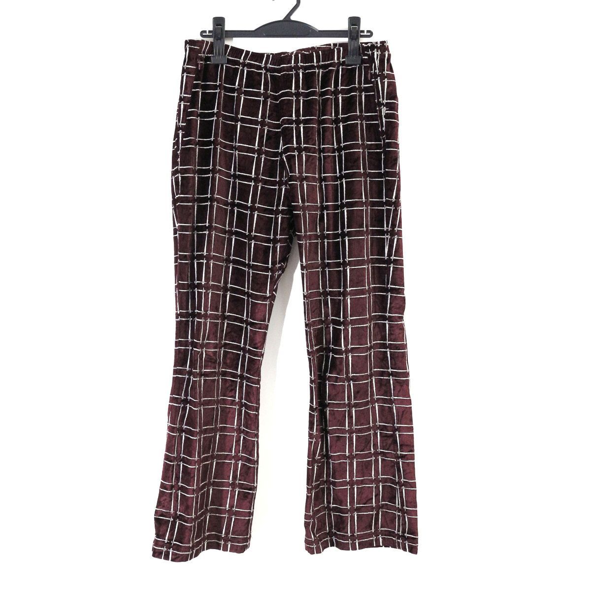 Needles ニードルズ 19AW Warm-Up Boot-Cut Pant - Needles Emb. C/R Velvet エンブロイダリーベルベットウォームアップブーツカットパンツ M