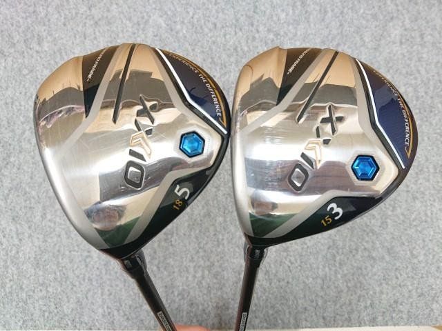 レフティー ★ 美品！ ゼクシオ12 ネイビー 3W ＆ 5W (15° 18°) 2本セット TOUR AD IZ-4 (R1) 2022 XXIO12 左用