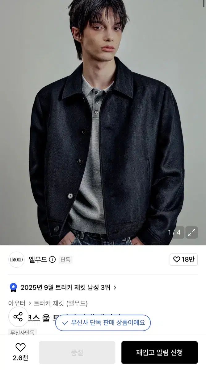 LMOOD マルコス ウール トラッカー ジャケット ネイビー 19,258円