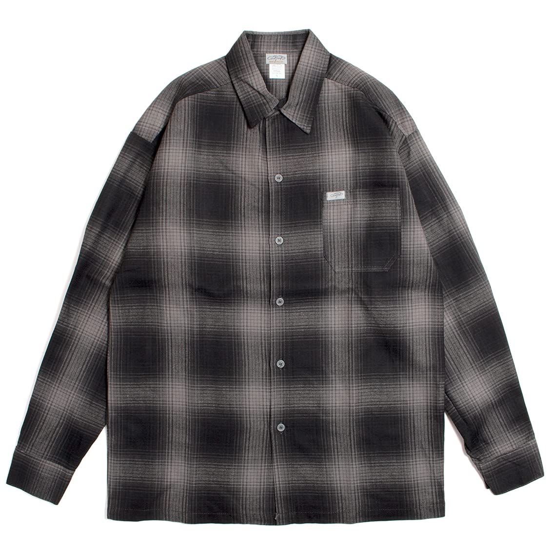 新品 [キャルトップ] Ombre Check L/S Shirts オンブレチェック 長袖 シャツ ART-2000LS アメリカ製 (M BLACK/CHARCOAL)