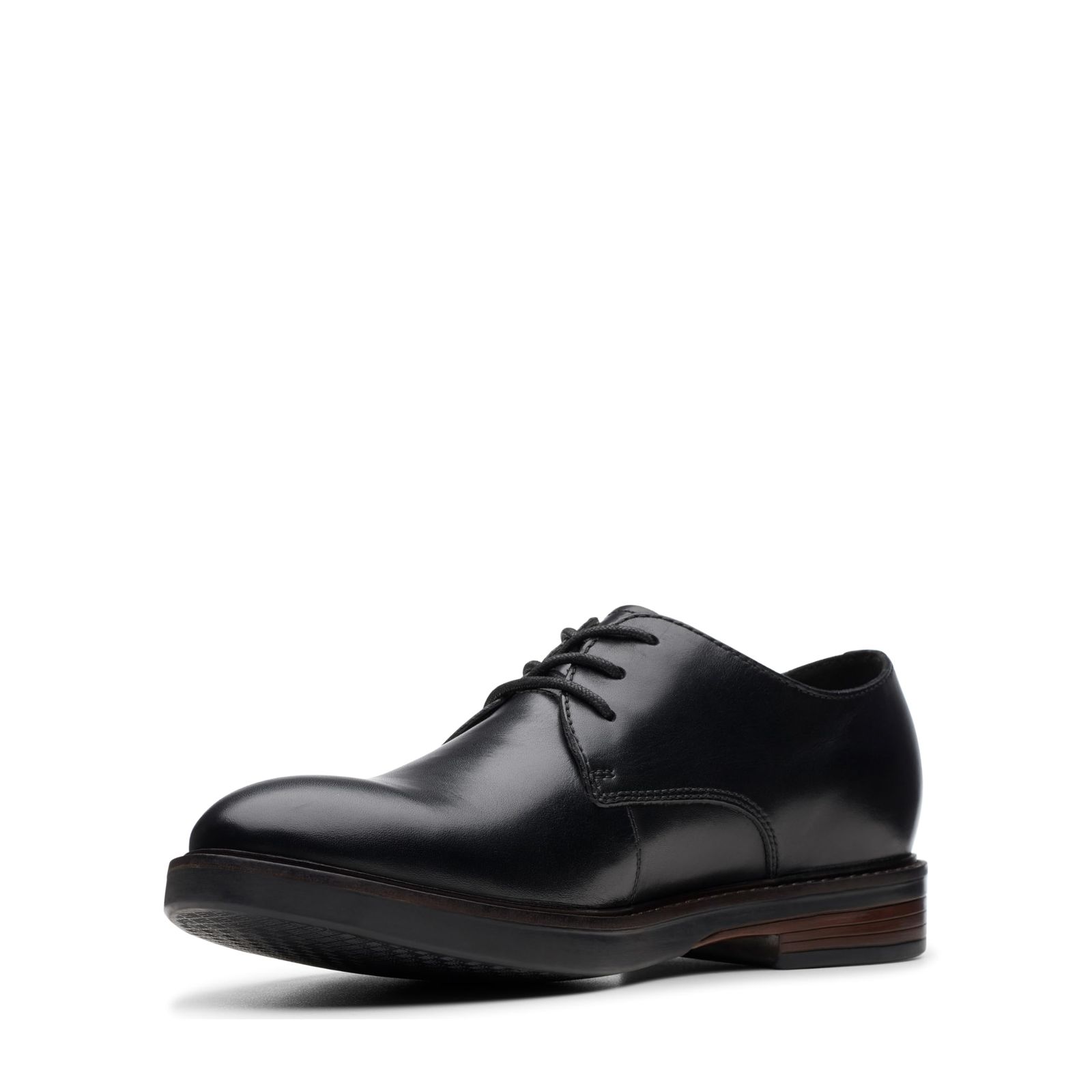 新品 Clarks(クラークス) メンズ ポールソンプレイン メンズビジネスシューズ 革靴 軽量 通気性 疲れにくいブラックレザー 25.5 cm