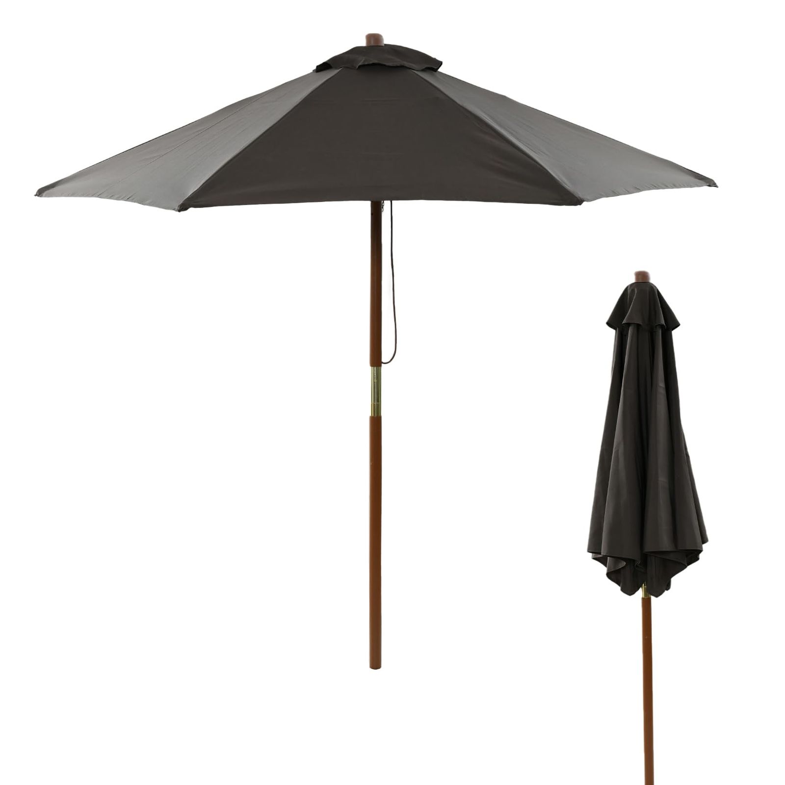 【新品】ガーデンマスター(Gardenmaster) ガーデン パラソル 木製パラソル (直径210cm) お庭 ベランダ テラス バルコニー 日よけ 大型 風に強い NMP-21(BR) ブラウン 72bafce6