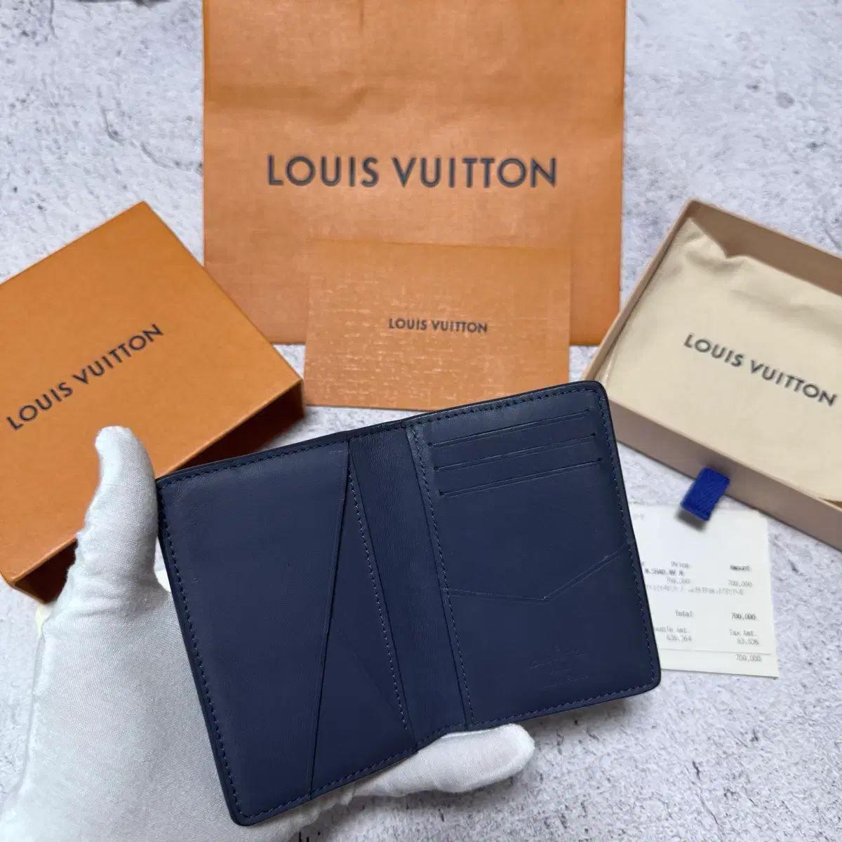 フルセット OS Louis Vuitton ルイヴィトン シャドウ オーガナイザー ネイビー ブルー