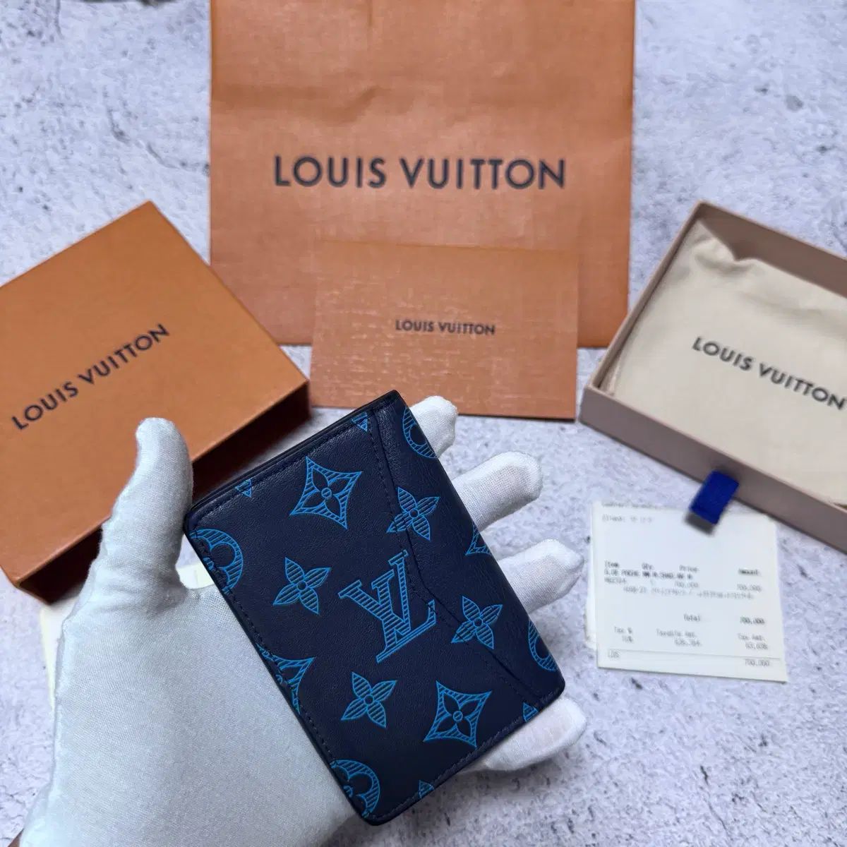 フルセット OS Louis Vuitton ルイヴィトン シャドウ オーガナイザー ネイビー ブルー