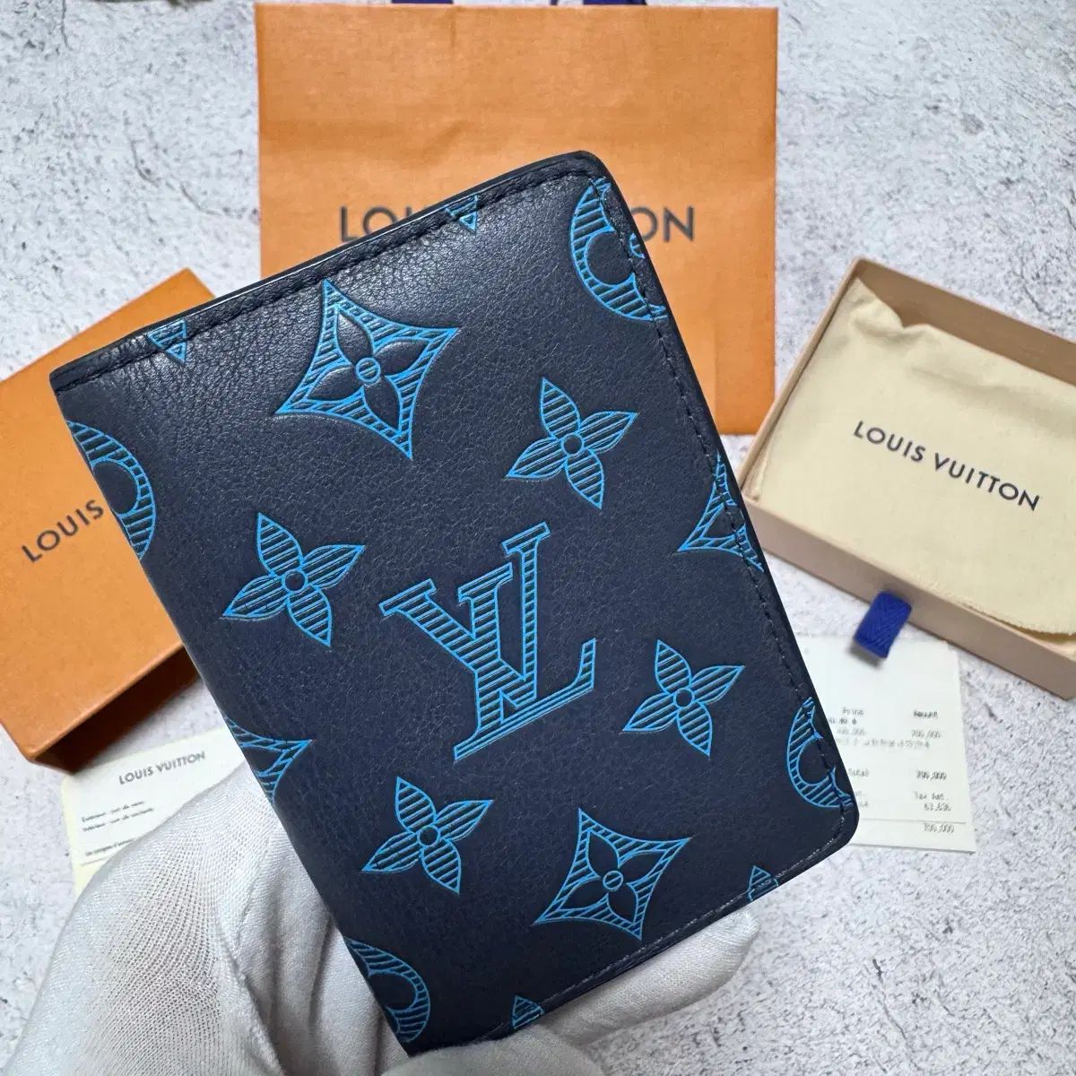 フルセット OS Louis Vuitton ルイヴィトン シャドウ オーガナイザー ネイビー ブルー