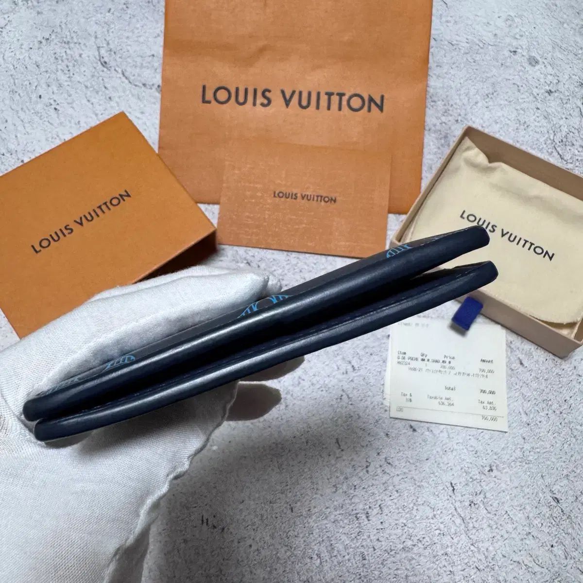 フルセット OS Louis Vuitton ルイヴィトン シャドウ オーガナイザー ネイビー ブルー