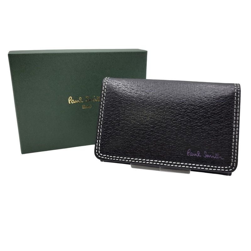 【中古美品】 Paul Smith ポール・スミス LEATHER CARD CASE PSY616 レザー カードケース 【200-260523-as-09-izu】