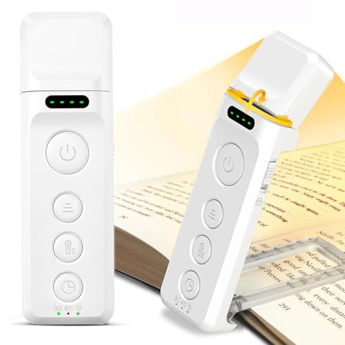 Glocusent読書灯 ブックライト 読書ライト 目に優しいクリップライト 睡眠補助＆タイマー機能付き 3色温度＆5段階輝度調整 USB充電式 軽量LED ベッド読書用ライト 読書好きへのプレゼントWhitekoe bf421dc4