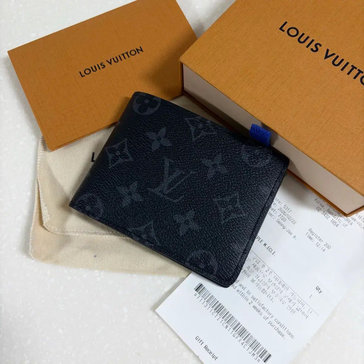 S+級/正規品 ルイヴィトン エクリプス モノグラム マルチプル ウォレット 二つ折り財布