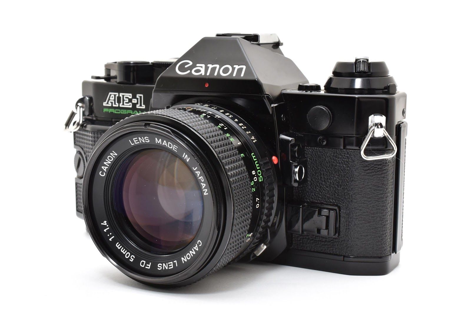 ★良品シャッター鳴きなし★ CANON AE-1 PROGRAM ボディ ブラック NewFD 50mm f1.4 フィルム一眼レフカメラ ★ #8365