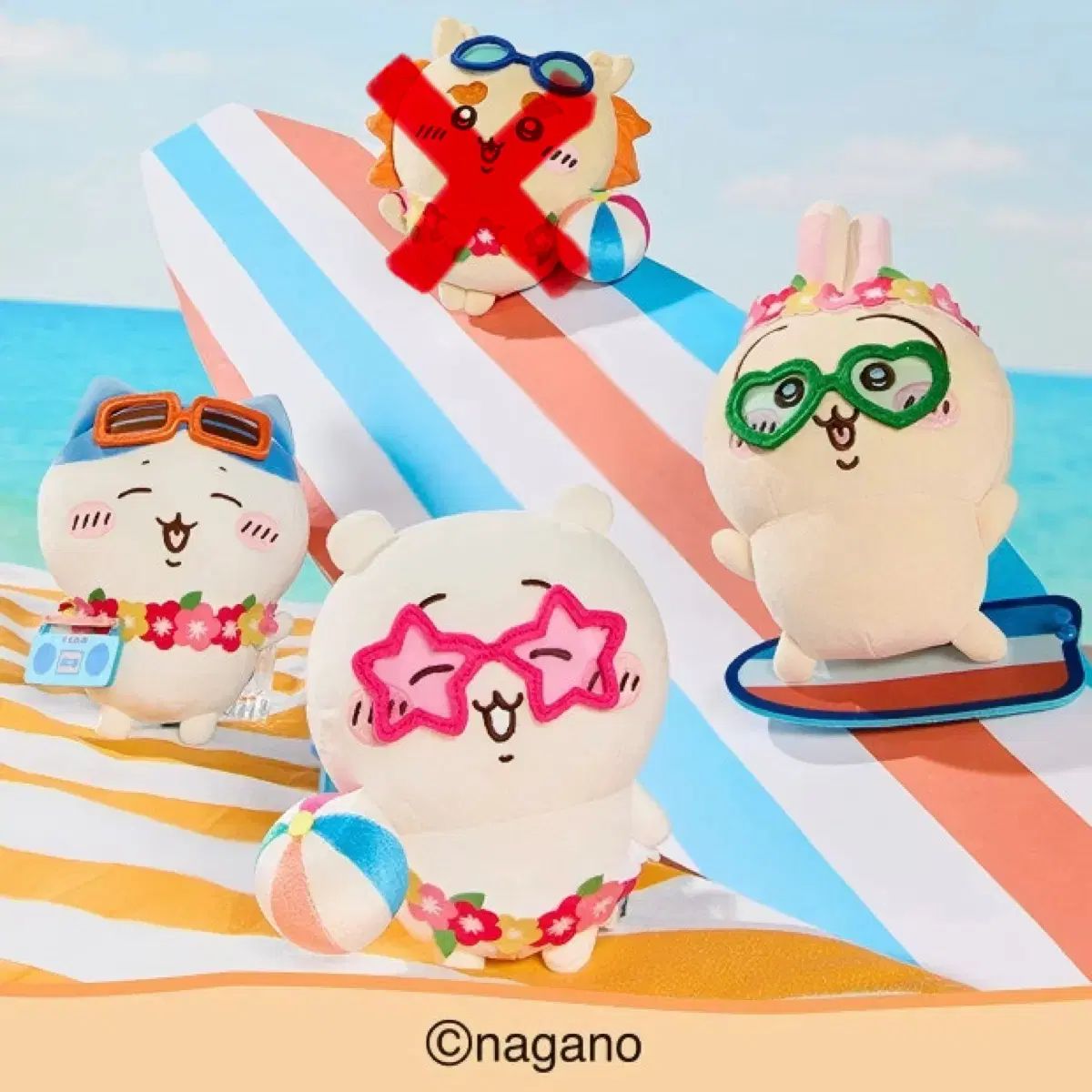 MINISO ちいかわ 夏 限定 ぬいぐるみ セット ちいかわ ハチワレ うさぎ