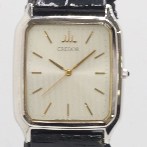 良品 稼動 セイコー クレドール 7771-5030 QZ ホワイト文字盤 メンズ腕時計 2685100 5TLT NAM ABC23446