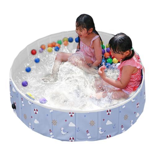 WEIMALL プール 折り畳み 空気入れ不要 子供用 家庭用プール直径120cm×高さ30cm 2個排水口 プレイサークル キッズサークル 庭遊び ベランダ 自宅 室内 室内遊具 遊び場 屋内 屋外 (カモメ,120cm×30cm) GAC 8d7d0558