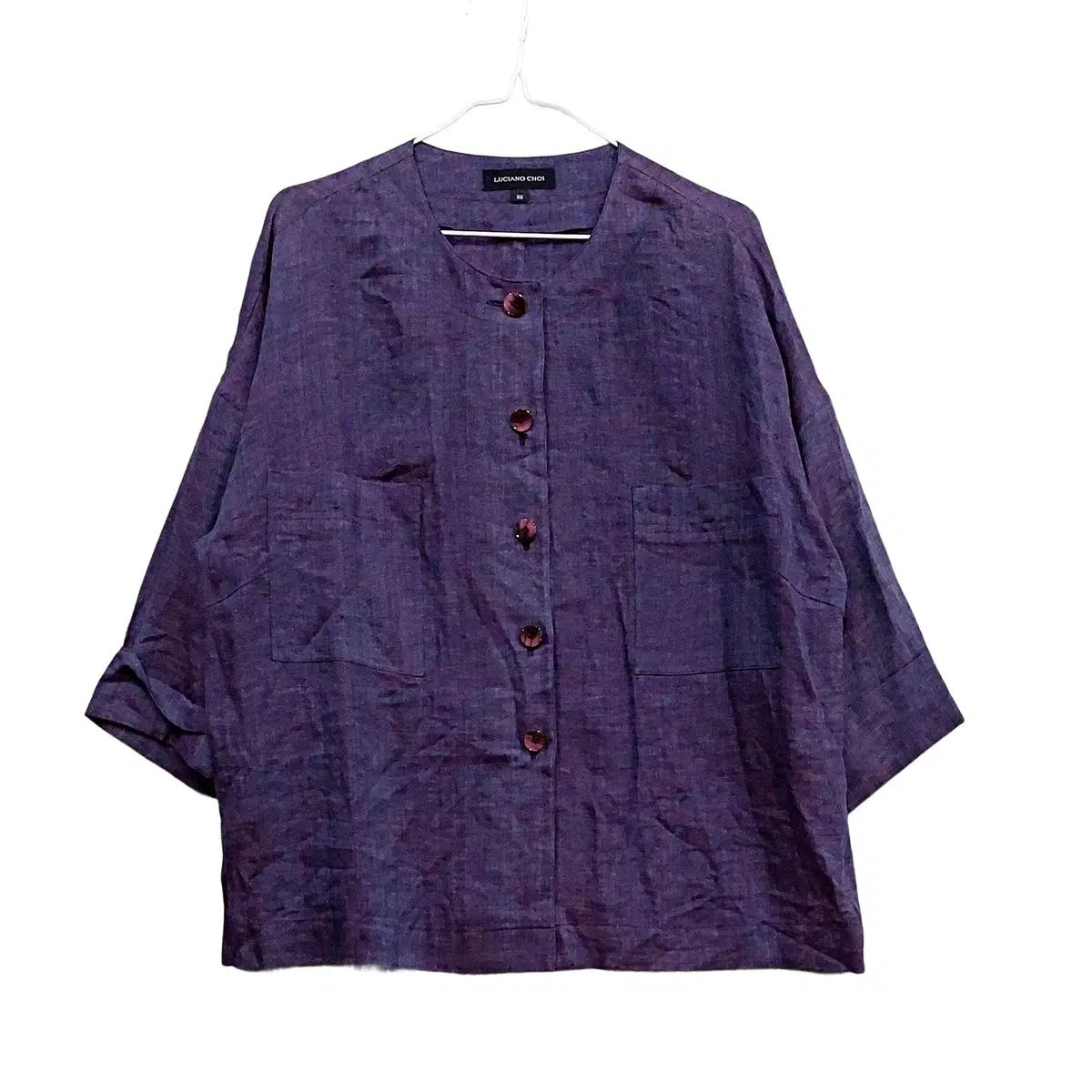 LUCIANO 최 レディース フェミニン ルーズフィット リネン ジャケット 88 PURPLE 75521