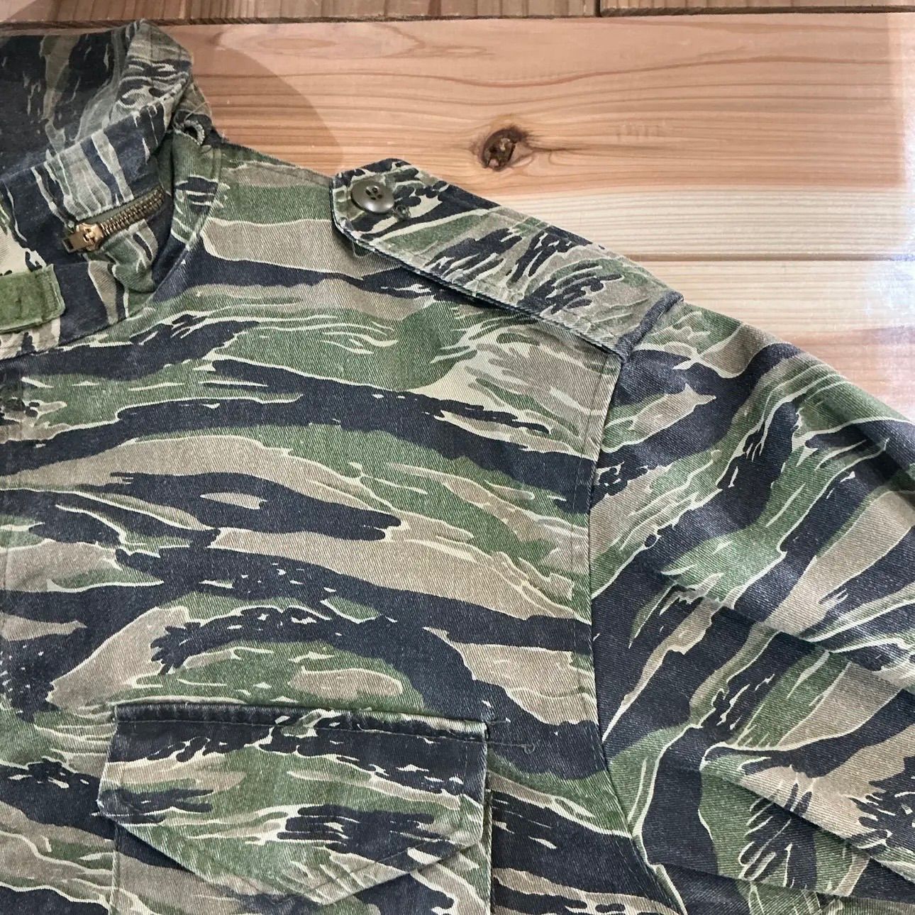 ジャケット　タイガーストライプ フィールド 民間品　USA製　米軍　M-65 US 「タイガーストライプ、アルミジッパー JACKET FIELD M-65 ARMY 個人装備