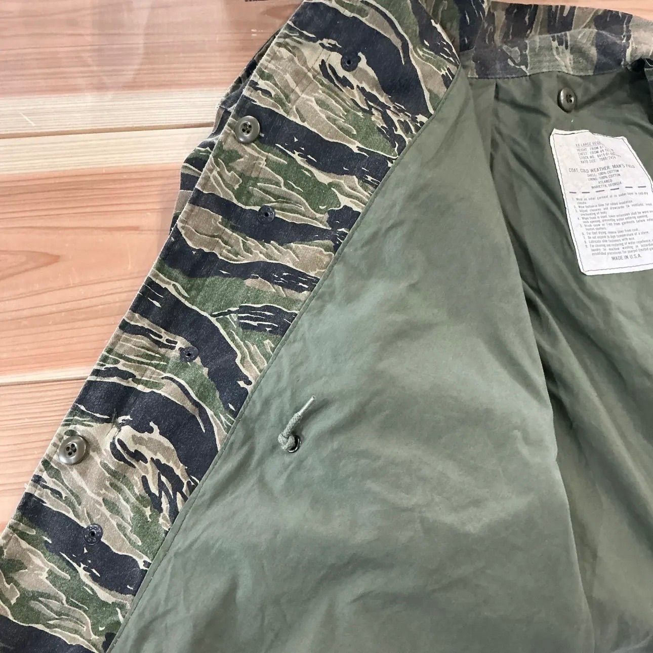 民間品　USA製　米軍　M-65 フィールド ジャケット　タイガーストライプ 00s USARMY M65 Field Jacket Tiger Stripe Camouflage 米軍