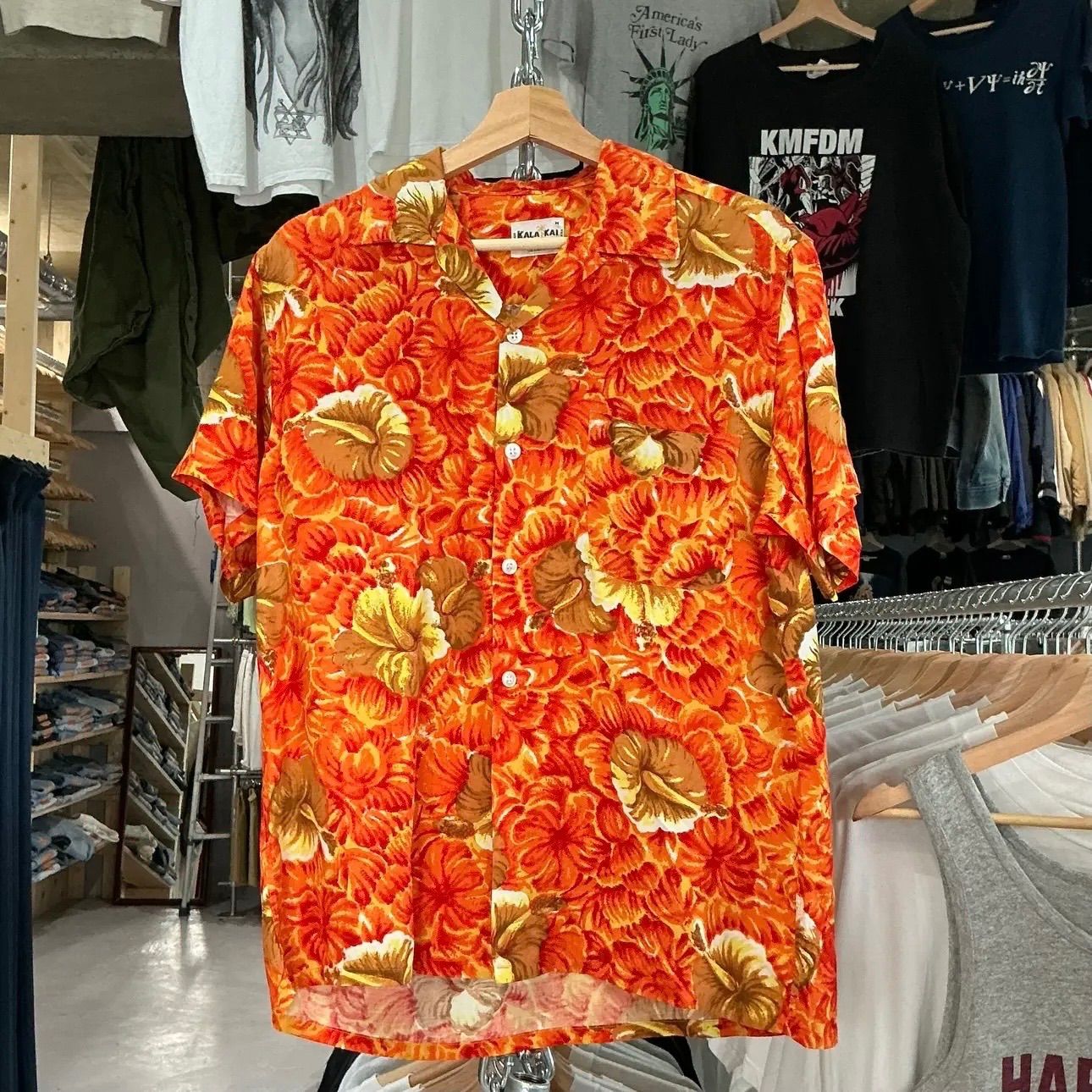 60s KALAKAI Rayon Aloha Shirt レーヨン アロハシャツ