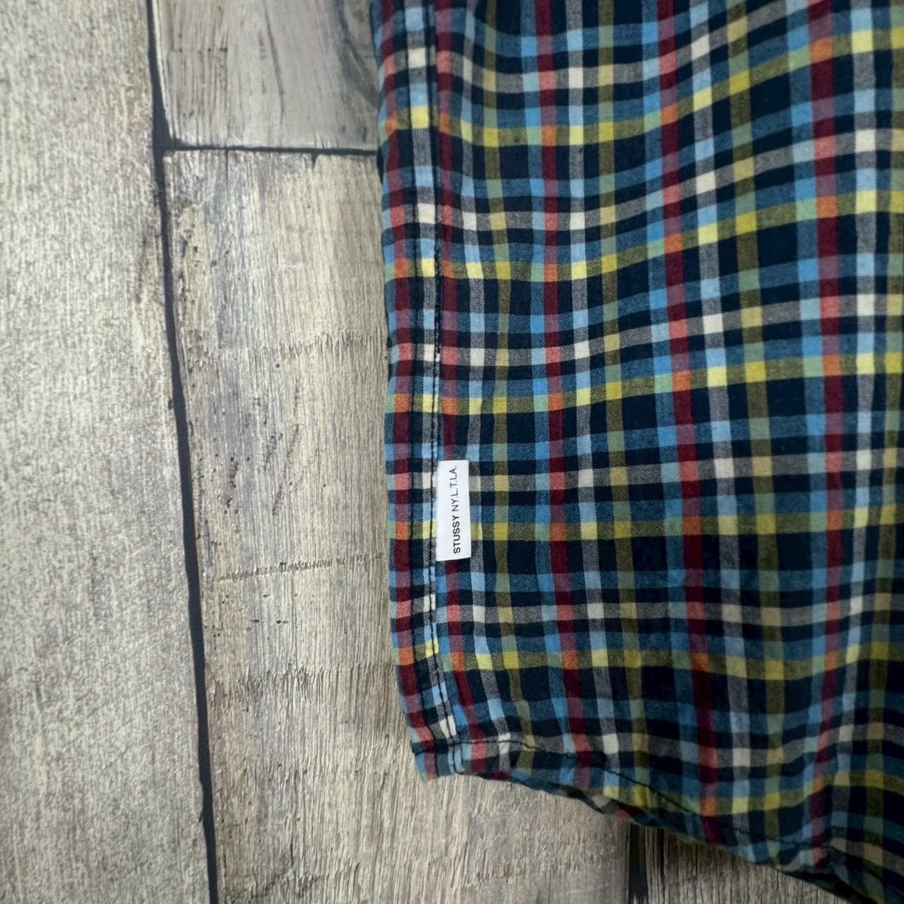 OLD stussy STUSSY 90s 紺タグ ステューシー 半袖 コットン チェック