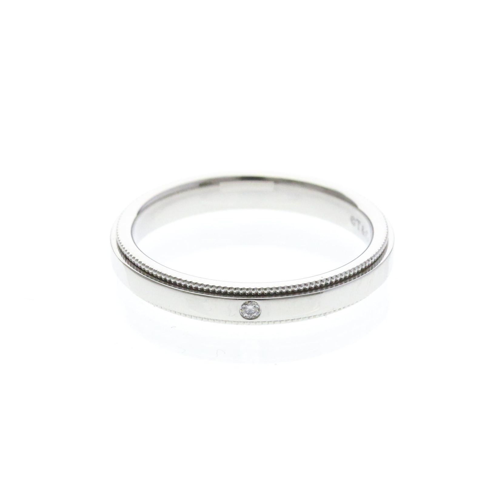 ティファニー (TIFFANY) ミルグレイン バンド リング プラチナ (磨き