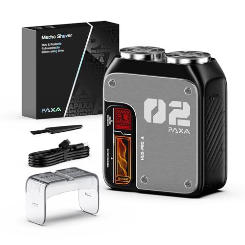 PAXA PAT01 ひげそり 電動シェーバー9000RPM高速回転モーター デュアルヘッド小型 電動髭剃り回転式 肌に優しい 着脱式磁気ヘッド IPX7防水 乾湿両用 お風呂剃り対応 USB充電式 急速充電 持ち運び便利 トラベラーシェーバ bc8d312e