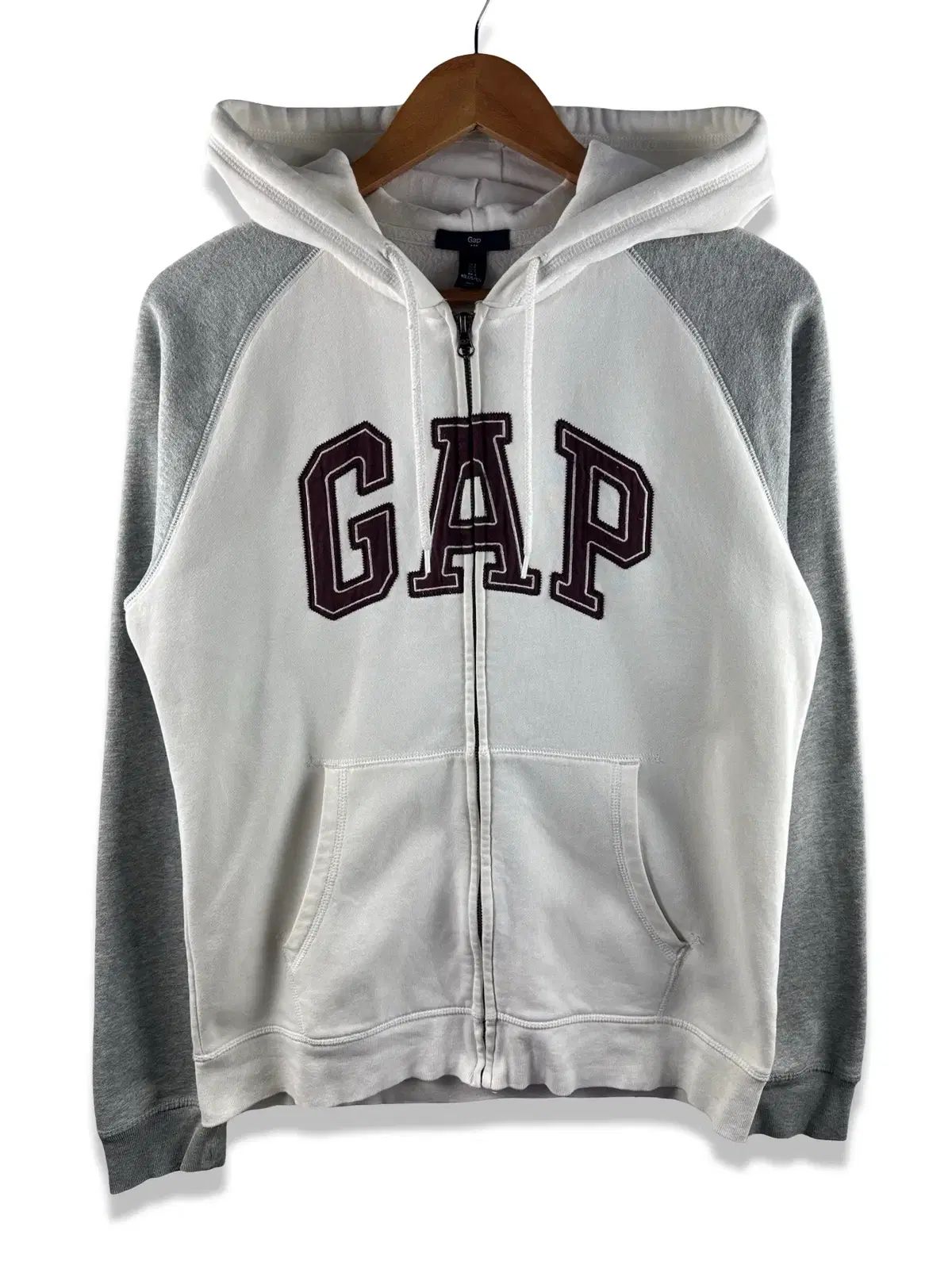 GAP レア グレー ブラウン ラグラン フードジップアップ 3684