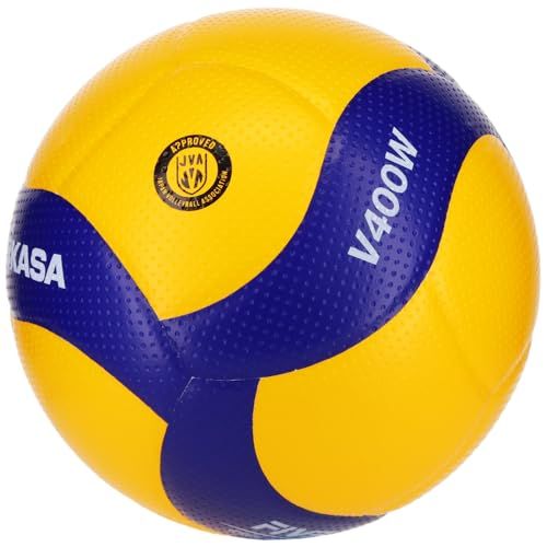 ミカサ(MIKASA) バレーボール 4号 日本バレーボール協会検定球 中学生・婦人用 イエロー/ブルー V400W 推奨内圧0.3(kgf/?)＊mn 7b2a77ee