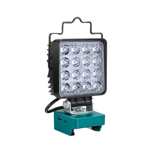 マキタ 18V 充電式 ワークライト LED フラッドライト コードレス作業灯 LED投光器 マキタ 18V バッテリー対応 48W 3000LM IP65防水防塵 手提げ付 スマホ充電 USB充電 Type-C充電 超高輝 携帯型 工事現場 1807469c