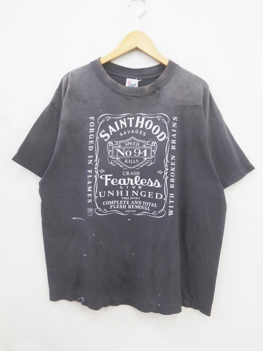 ★7397☆SAINT MICHAEL×NEIGHBORHOOD セントマイケル/ネイバーフッド SM-HR8-0000-C70 25SS STHD SS TEE FEARLESS Tシャツ　極美品　M