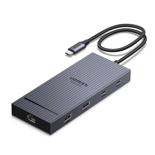 UGREEN Revodok 10 in 1 USB Cドッキングステーション USB Cハブ 二つHDMI拡張 USB A&C 3.2 10Gbpsデータ転送ポート4K@60Hz 二つ拡張8K@30Hz 100W PD急速充電 1Gbpsイ 563e7ace