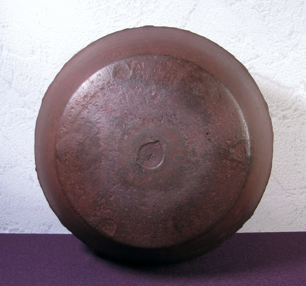 時代 天猫作 霰繰口釜 大西清右衛門極箱 幅：26cm 茶道具/26e035