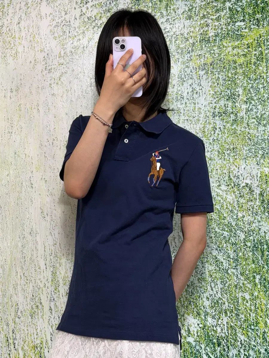 ポロ BIGポニー カラーTシャツ チーフキープ ネイビー 半袖 Tシャツ レディース XL