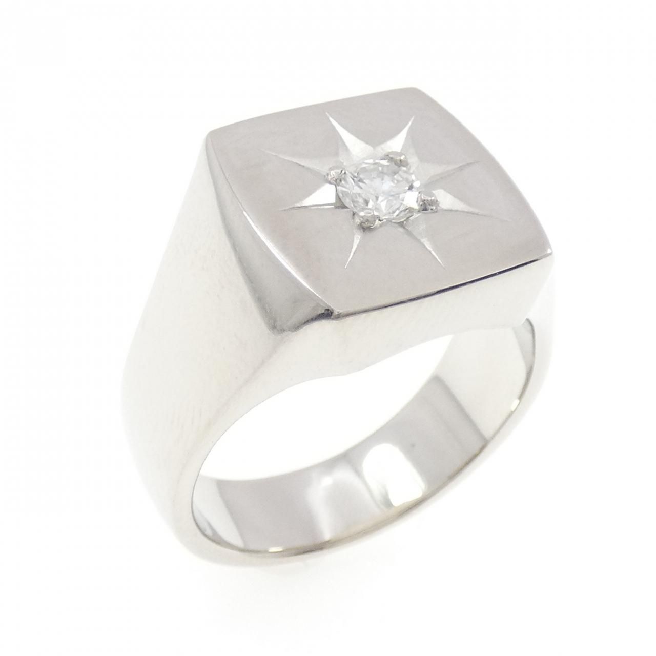 PT900 印台 ダイヤモンド リング 0.30CT