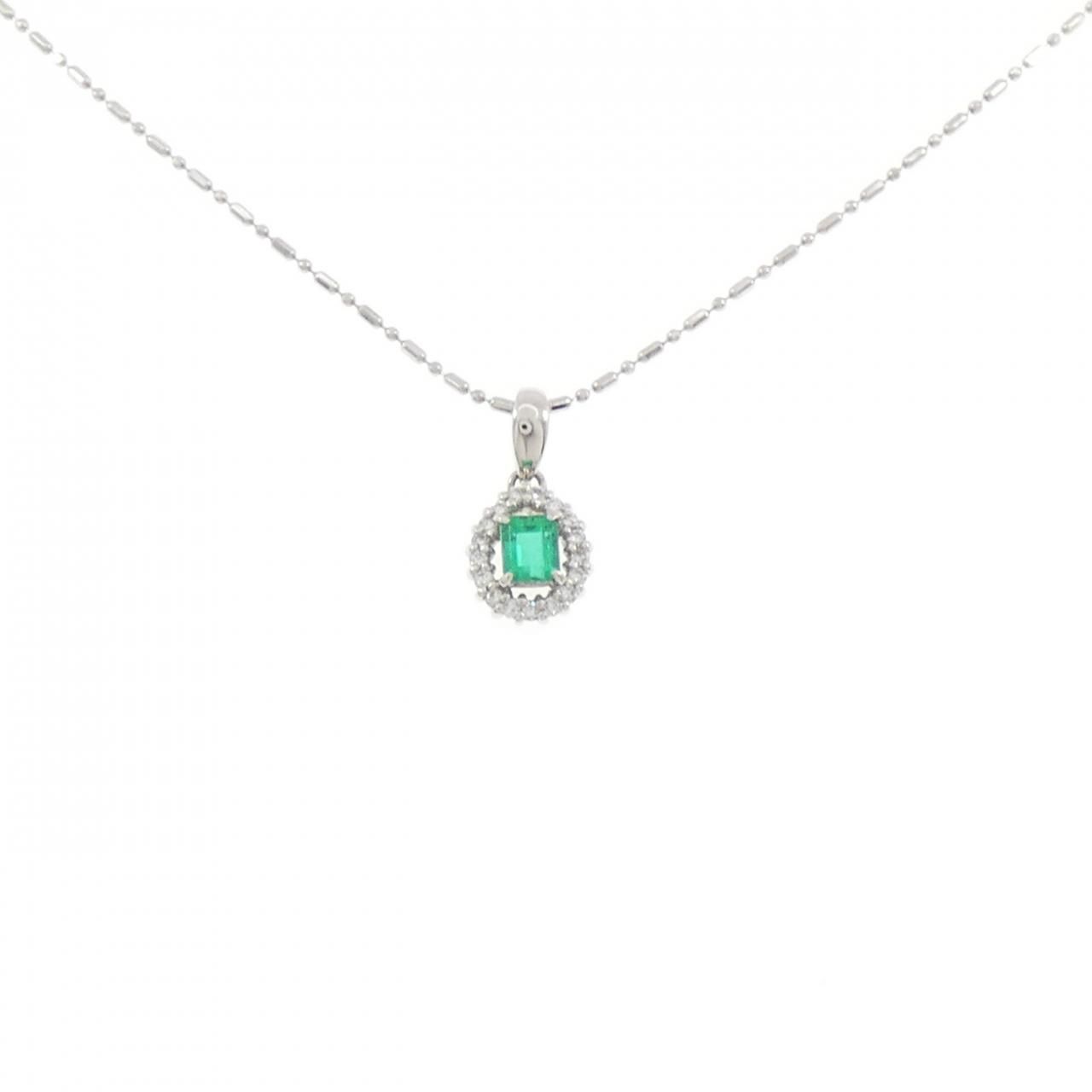 PT900/PT850 エメラルド ネックレス 0.30CT