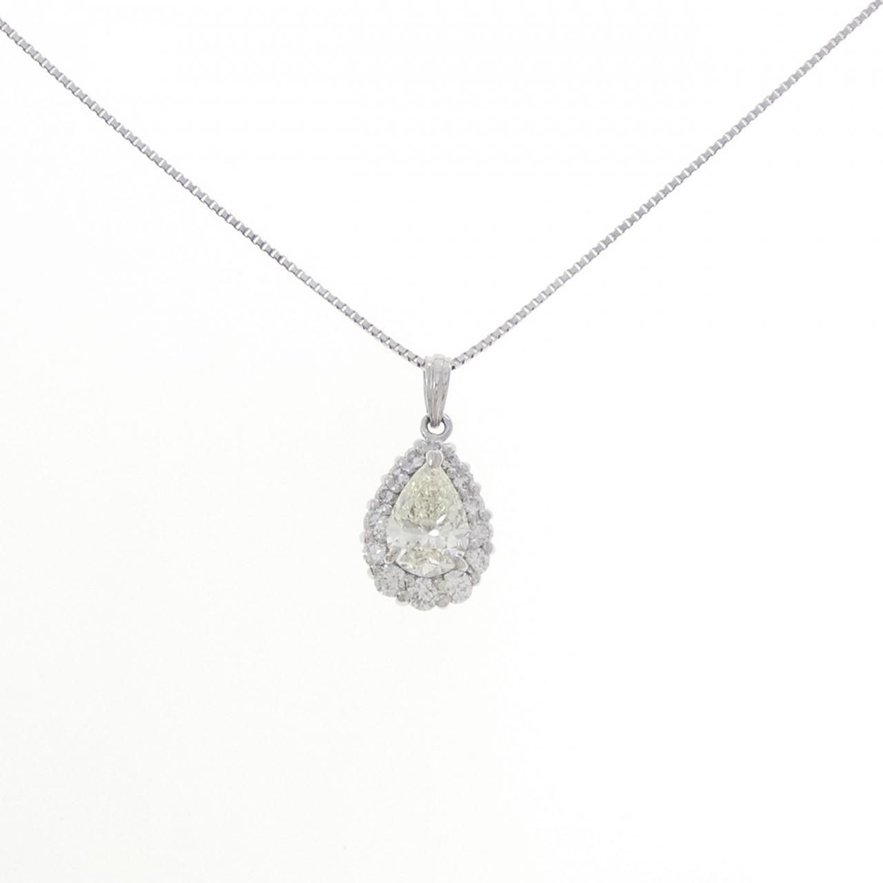 PT900/PT850 ダイヤモンド ネックレス 1.038CT M SI1 ペアシェイプ