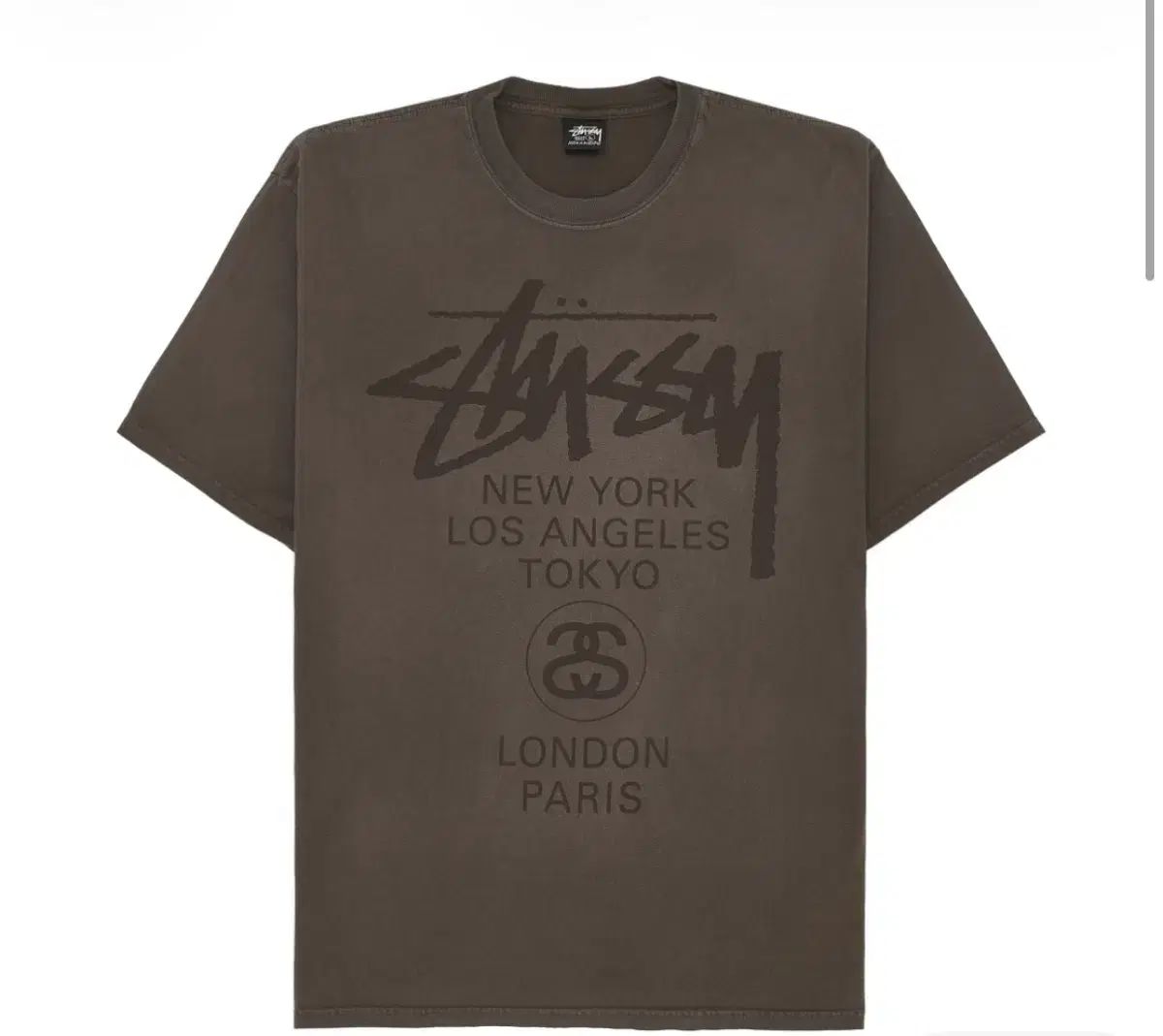 L STUSSY（ステューシー）ワールドツアー 半袖 フェイディッド ブラウン