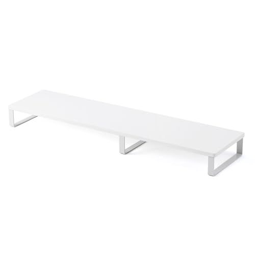 サンワダイレクト モニター台 パソコン台 幅100×奥行25×高さ9.5cm 木製 耐荷重10kg ホワイト 100-MR195Was b1cb3c56