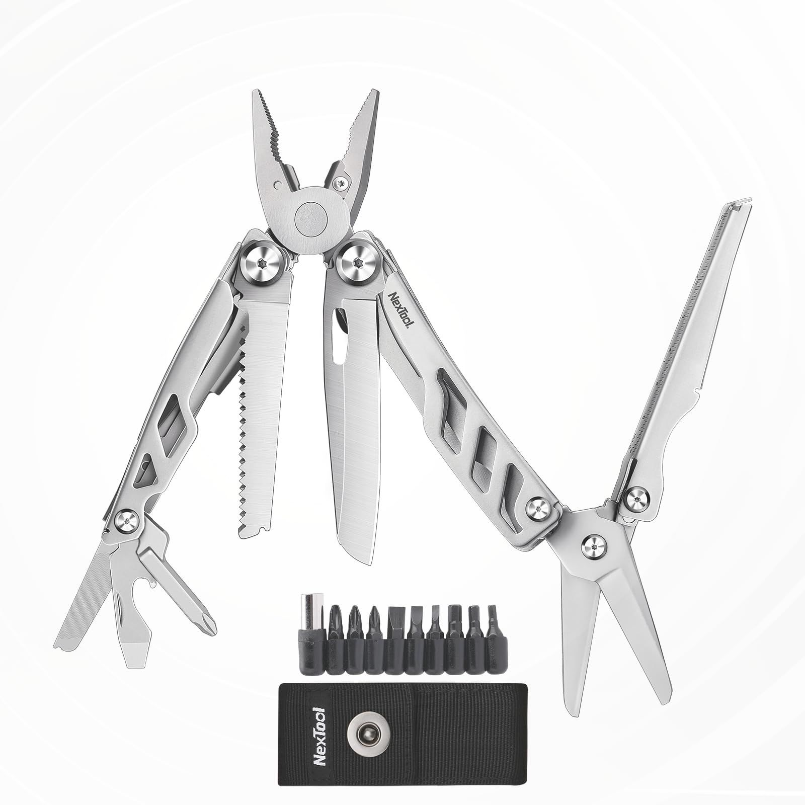 NexTool 14 in 1 マルチツール、フラッグシップマックスマルチツールプライヤー、80Cr14Movポケットナイフ、2つの安全ロックとはさみ、マルチツールEDCマルチツールツールキャンプ用、マルチツールメンズギフト