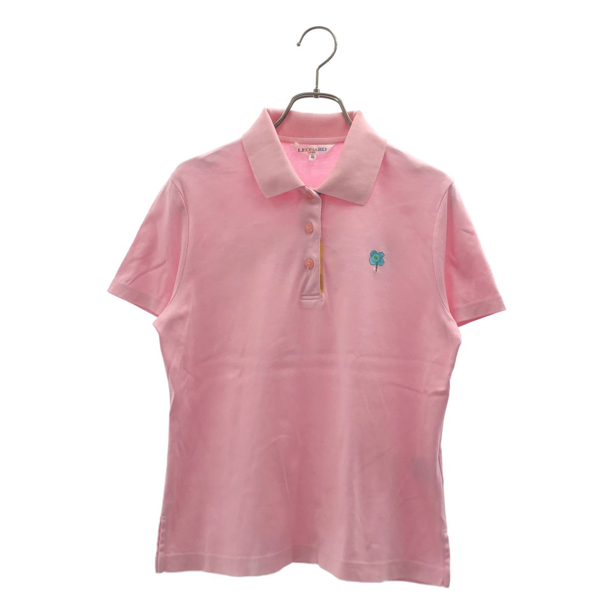 LEONARD / レオナール | コットン フラワー 刺しゅう ポロシャツ | 40