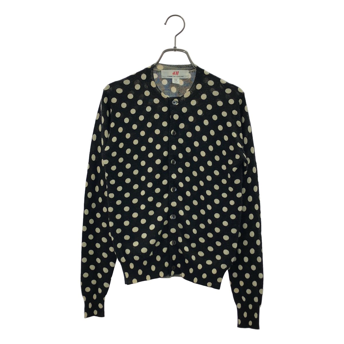 COMME des GARCONS / コムデギャルソン | × H&M ドット クルーネックカーディガン | XS | ブラック/ベージュ | レディース