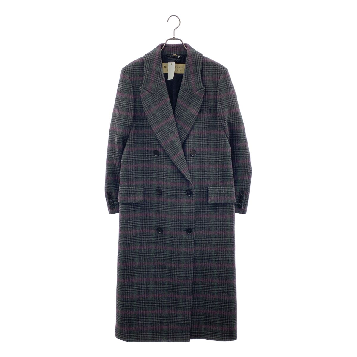 【美品】 BURBERRY LONDON ENGLAND / バーバリーロンドンイングランド | ウール ダブルブレスト チェスターコート | 44 | グレー | レディース