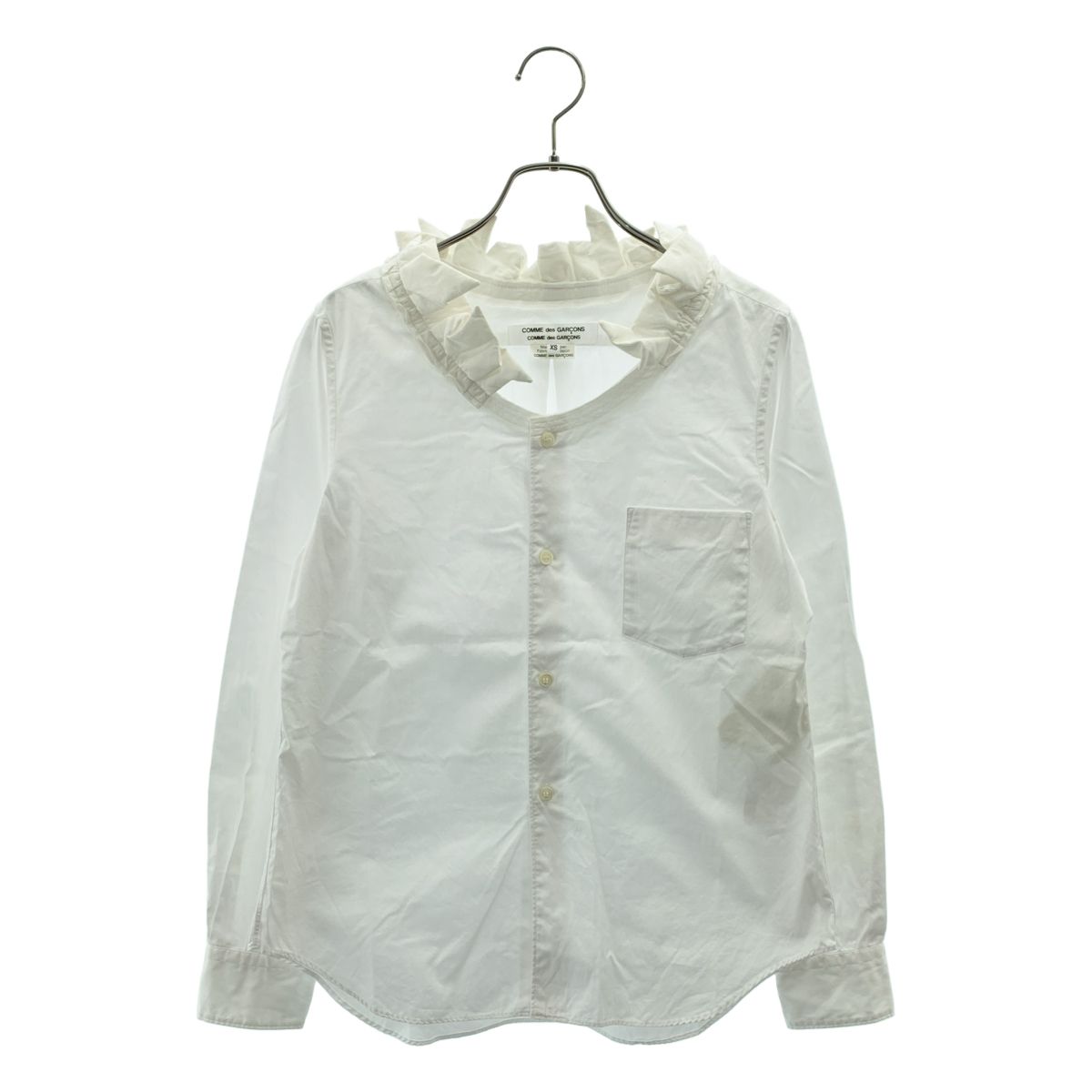 COMME des GARCONS COMME des GARCONS / コムコム | 2017AW | 製品洗い加工 コットン デザインカラー シャツ | XS | ホワイト | レディース