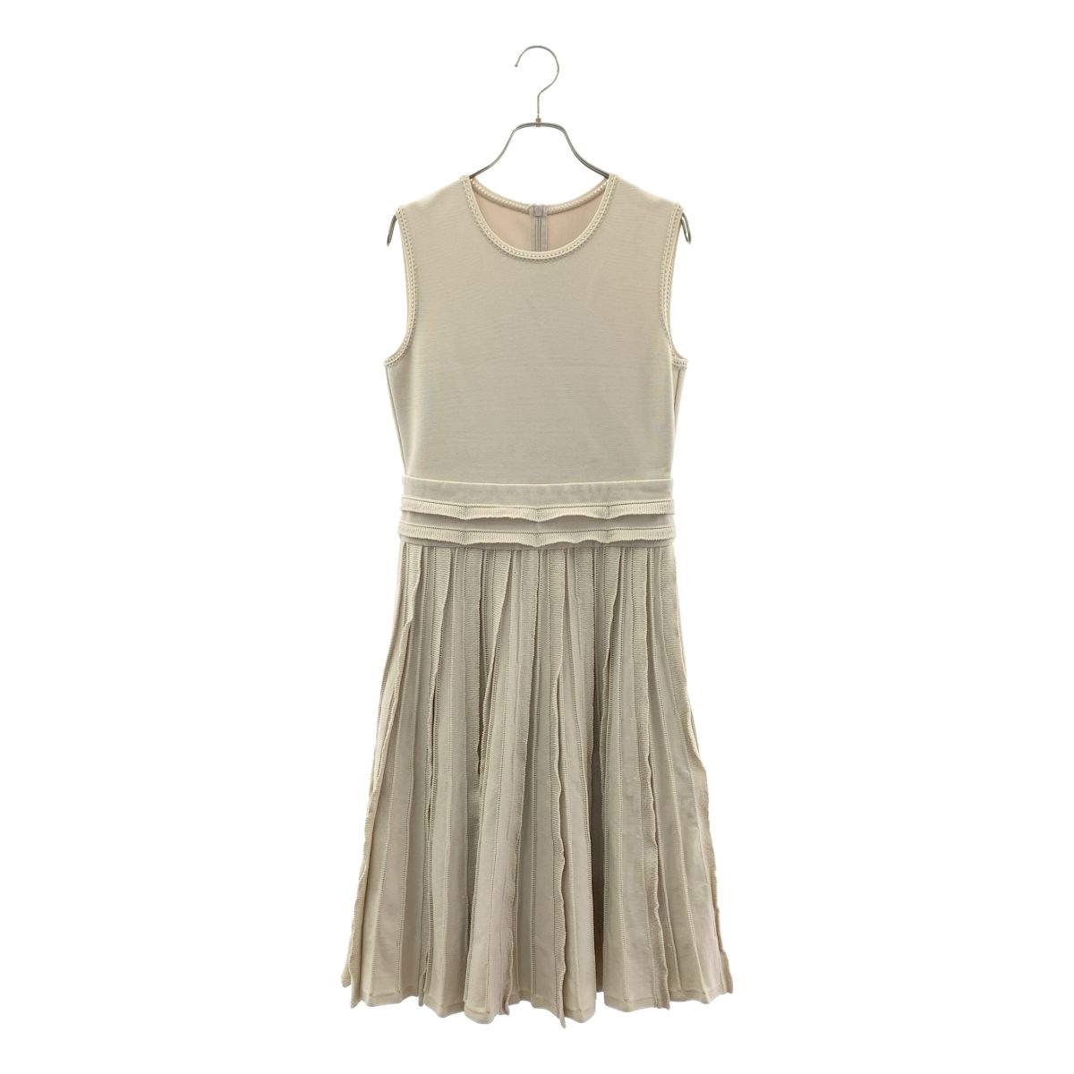 FOXEY / フォクシー | Knit Dress / ニット ノースリーブ ドレス ワンピース / 裏地付き | 40 | ベージュ | レディース