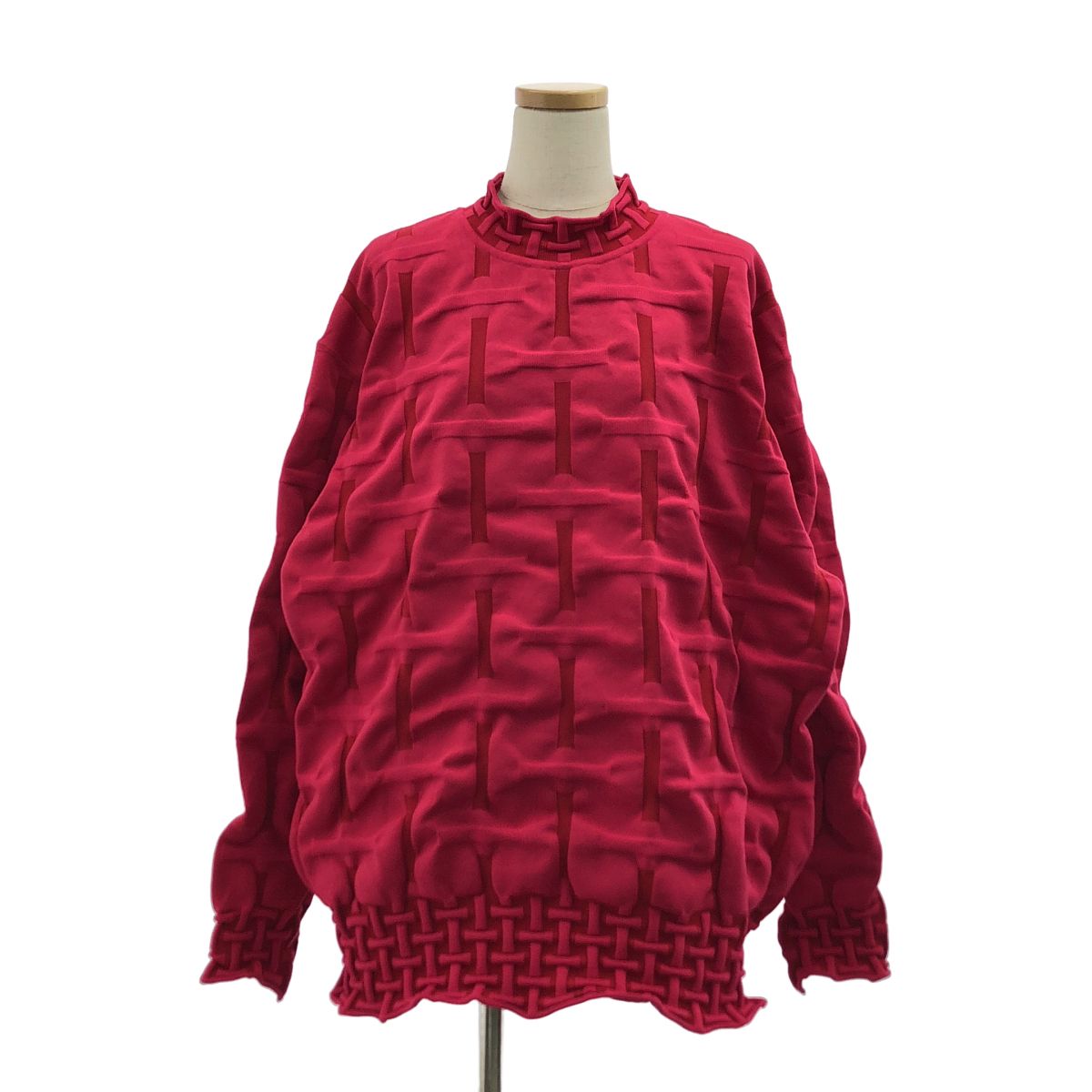 A-POC ABLE ISSEY MIYAKE / エイポックエイブルイッセイミヤケ | 2025AW | TYPE-K 007 立体 ハイネック オーバーサイズ ニット | 3 | ピンク | レディース