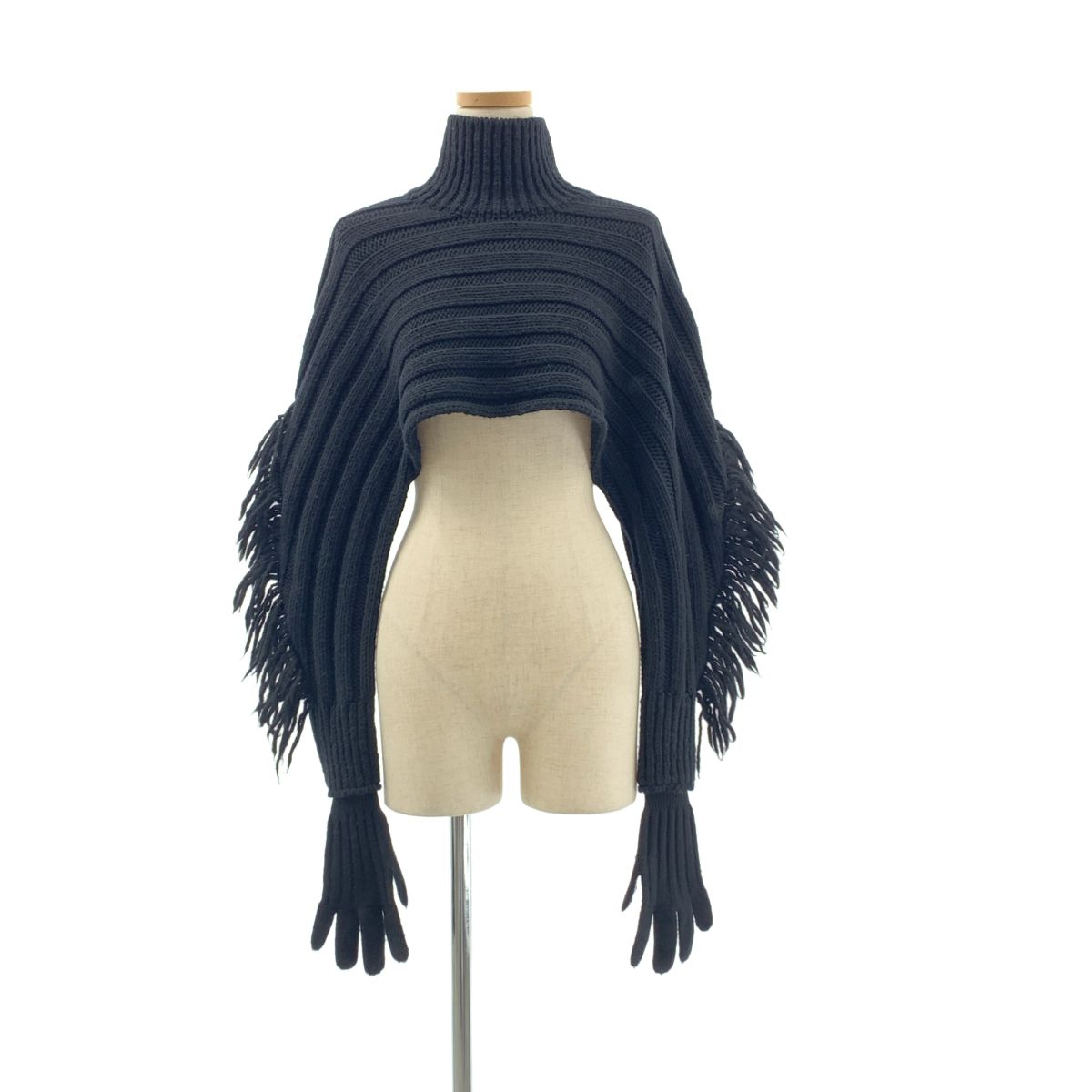 ISSEY MIYAKE / イッセイミヤケ | 2022AW | ウール グローブニット ニットボレロ | 2 | ブラック | レディース