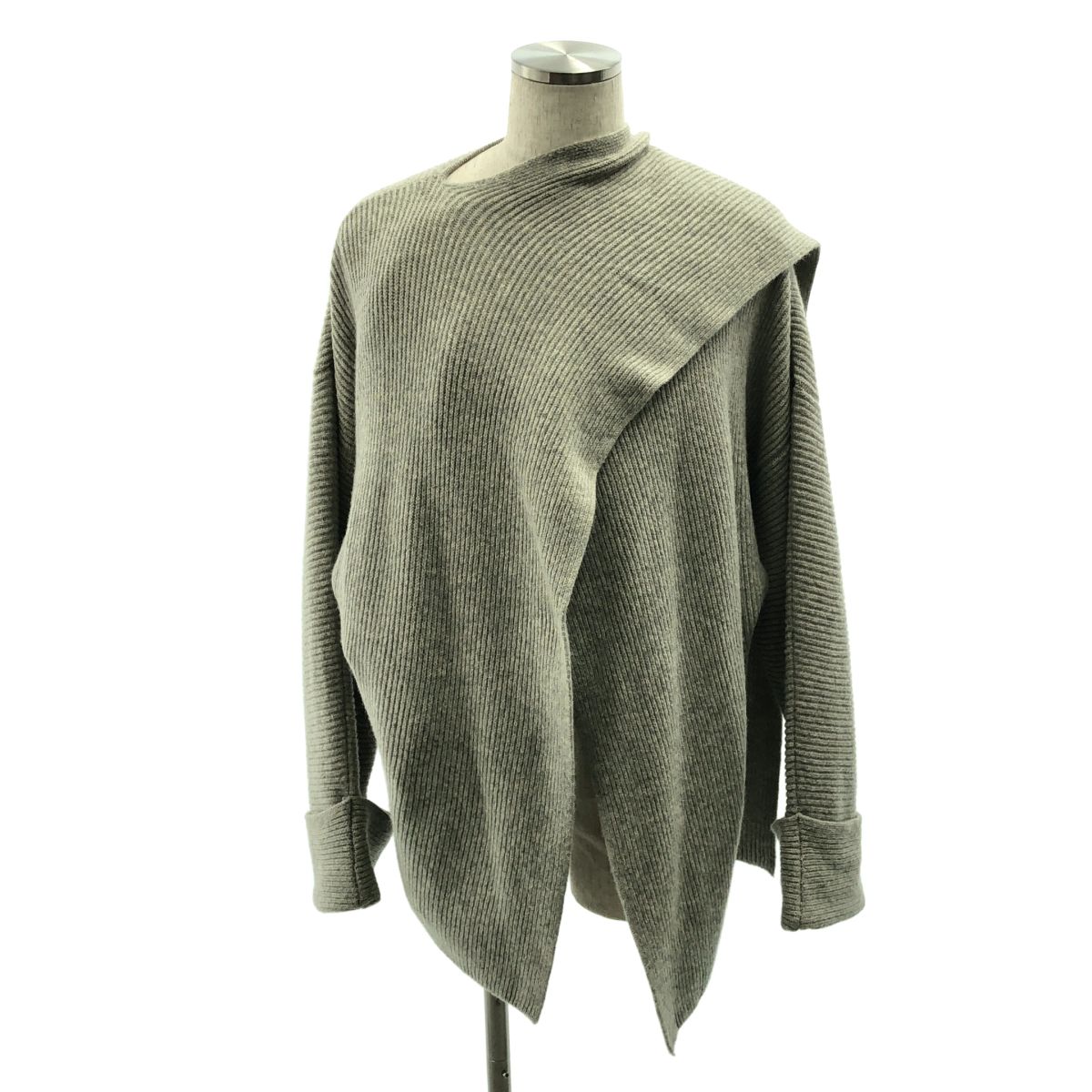 JW Anderson / ジェイダブルアンダーソン | バックパッチ アルパカ ウール ショール カーディガン | S | グレー | メンズ